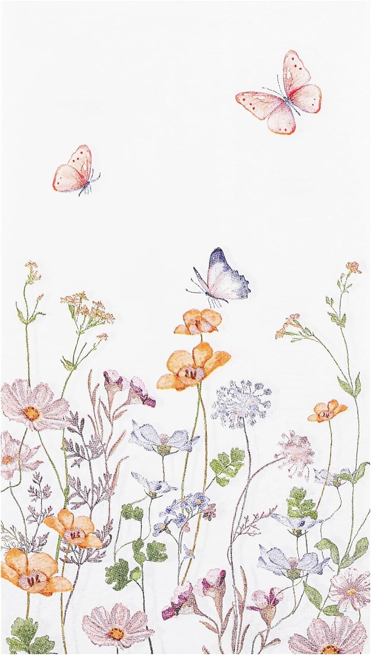 100-Pack Floral Butterfly Paper Napkins – Disposable Wildflower Garden Design for Spring, Weddings, Anniversaries, Bridal & Baby Showers, Tea Parties, and Table Decor